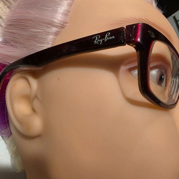 Ray-Ban RB 5150 2023 50 19 135 Dark Red Plastic Frame Eyeglasses w Soft Case RB